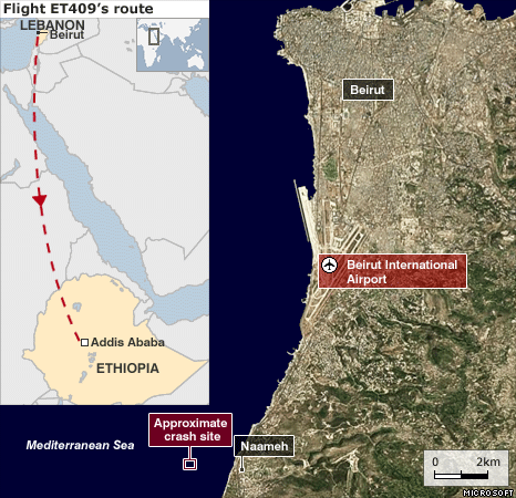 Map of crash vicinity