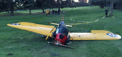 Front view of Harrison Ford Santa Monica accident.