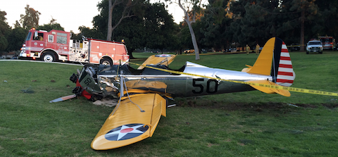 Left side view of Harrison Ford Santa Monica accident.