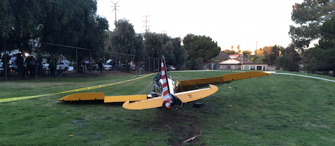 Rear view of Harrison Ford Santa Monica accident.