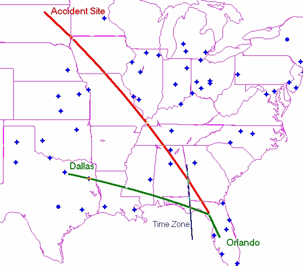 Ground Track of Accident Aircraft